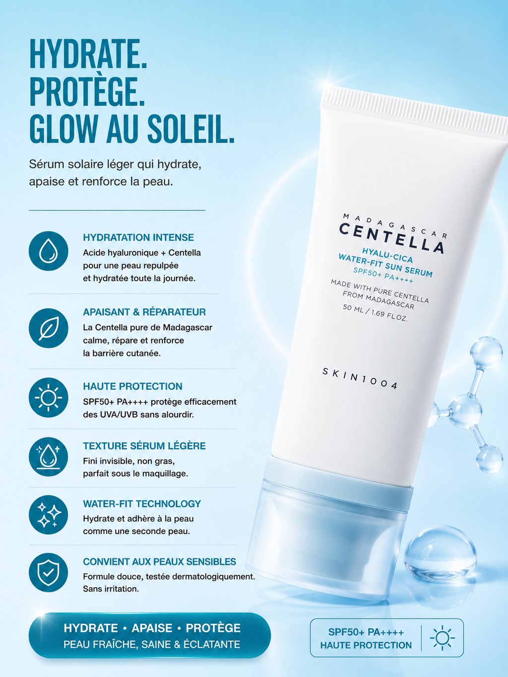 SKIN1004 - Madagascar Centella Hyalu-Cica Water-Fit SunSerum - 50ml