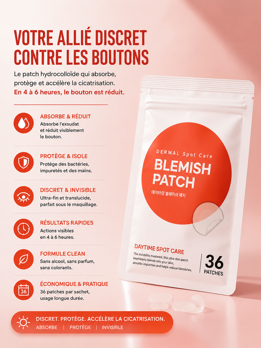 DERMAL - Patch anti bouton - Day Blemish ( 36 patches/set)
