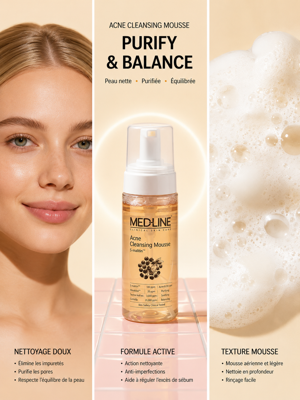 MEDLINE S-MELITIN - Acne-Cleansing Mousse -  150ml