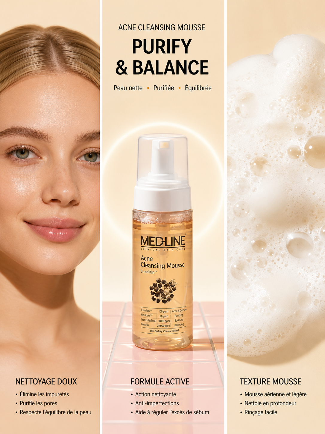 MEDLINE S-MELITIN - Acne-Cleansing Mousse -  150ml
