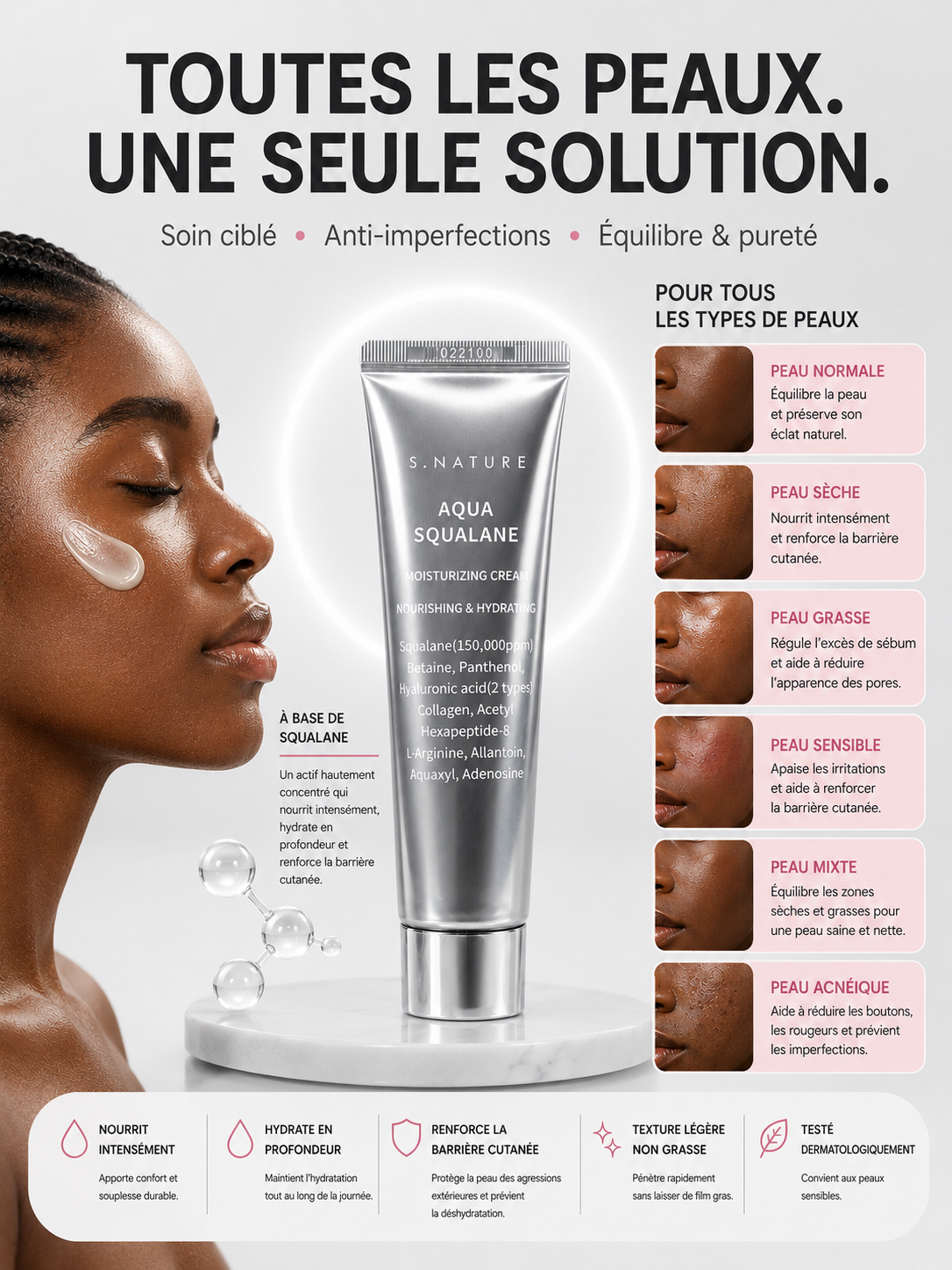 S. NATURE - Aqua Squalane Moinsturizing Cream 60ml