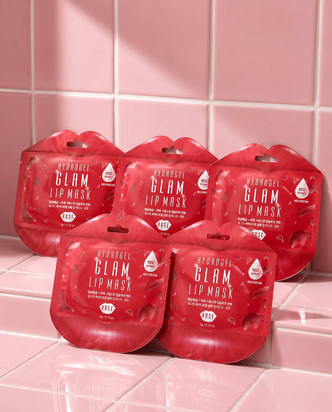 BEAUUGREEN - Hydrogel Glam Lip Mask Rose - 5 pièces