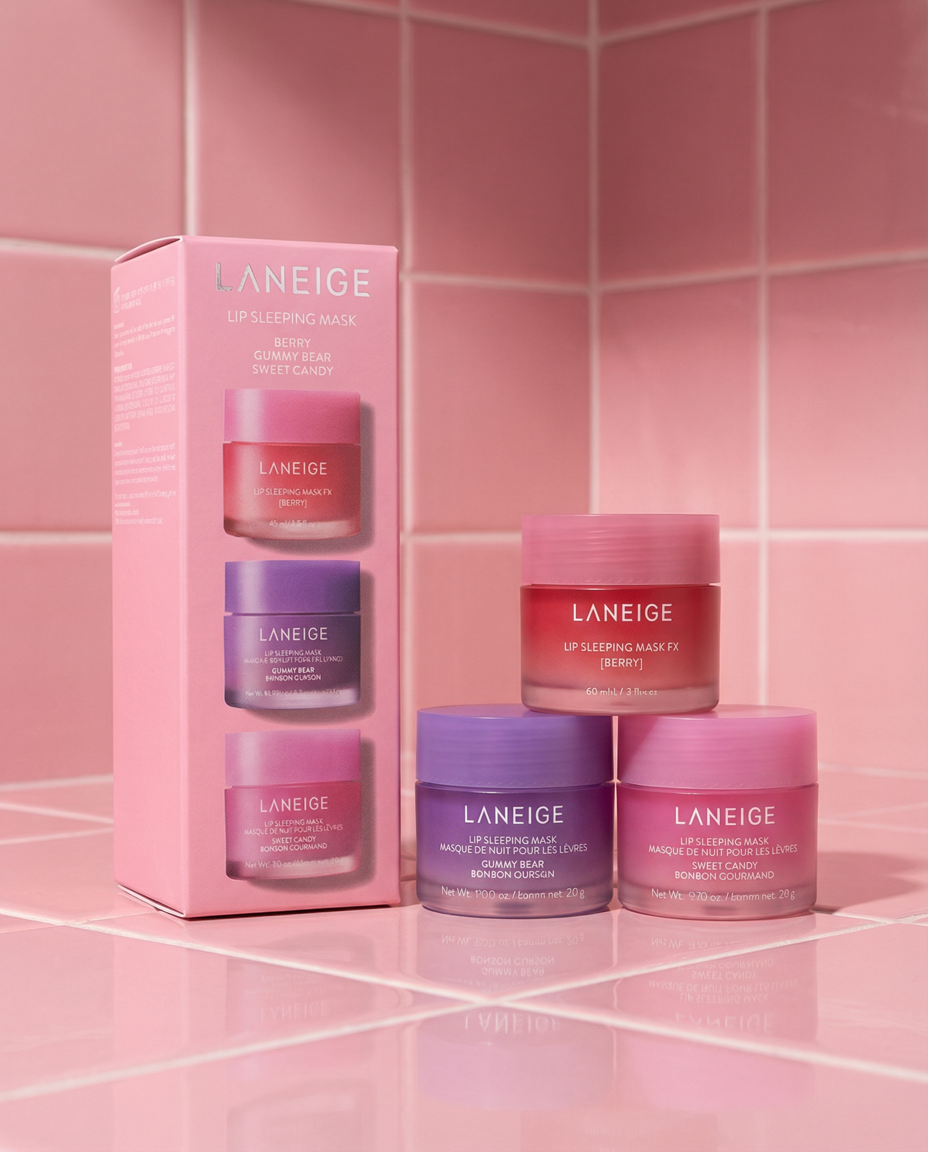 LANEIGE Lip Sleeping Mask 3ea trio mini-pots voyage