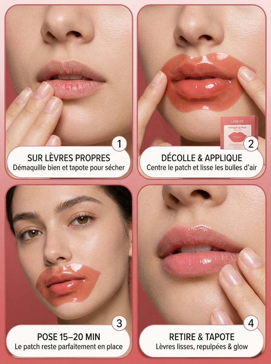 BEAUUGREEN - Hydrogel Glam Lip Mask Rose - 5 pièces